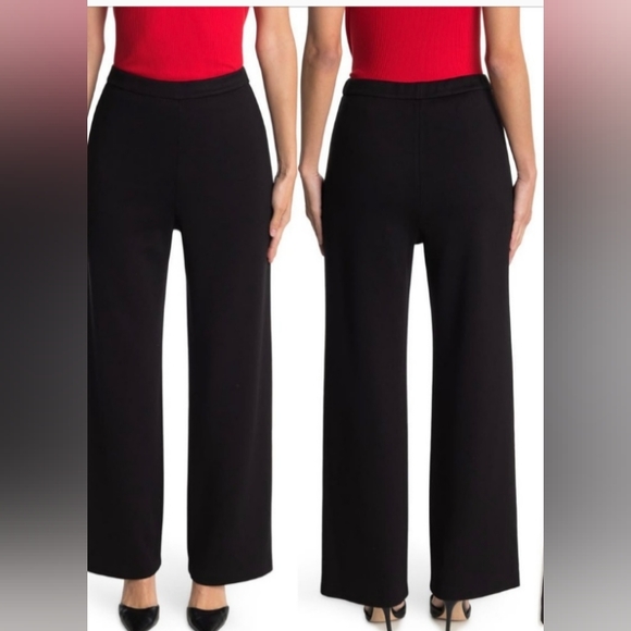 St. John Pants - ST. JOHN Wool W/Stretch Wide Leg Pants | 6